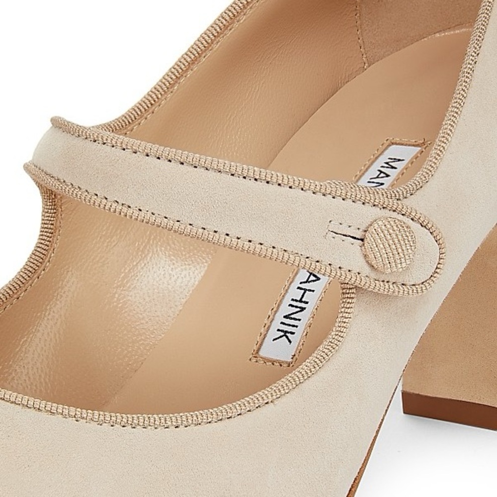 Manolo Blahnik Suede Campariba Mary Jane Shoes - Picture 4 of 4